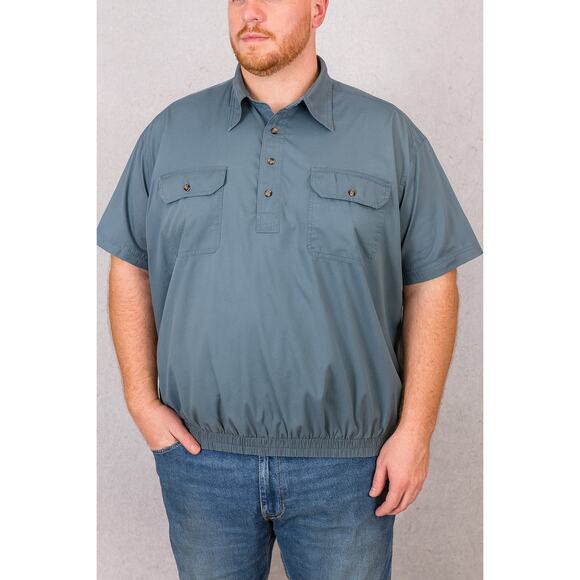 Cabela’s Men’s 2XL Short Sleeve Outdoor Utility Shirt Blue Button Front Pockets - Picture 1 of 7